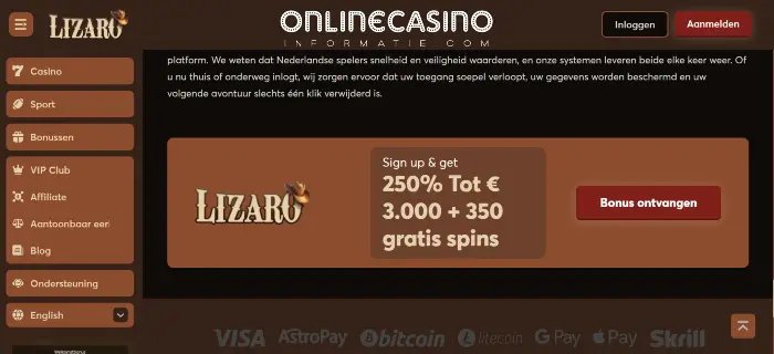 Lizaro Casino: Inloggen en Spelletjes Op Je Manier Spelen